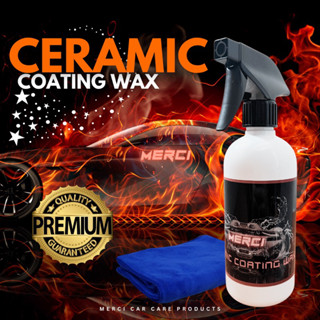 เคลือบเงาสีรถเซรามิก (ปริมาณ 500 ML.) Merci Ceramic Coating Wax (แถมฟรี ผ้าไมโครไฟเบอร์)