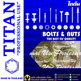 TITAN “PROFESSIONNAL USE” MADE IN THAILAND RP-4836 หัวน็อตติดจาน-รุ้ง M10-1.5#17 (5ตัวใน1ห่อ)