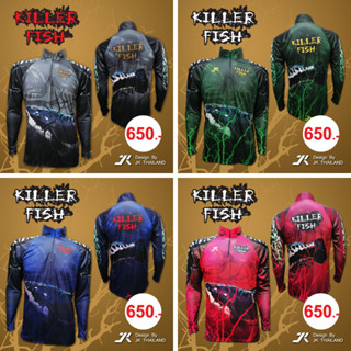 เสื้อตกปลา JK Thailand  เสื้อกันยูวี สำหรับกีฬากิจกรรมกลางแจ้ง ลาย Killer Fish ป้องกันรังสี UV 80% แห้งเร็ว