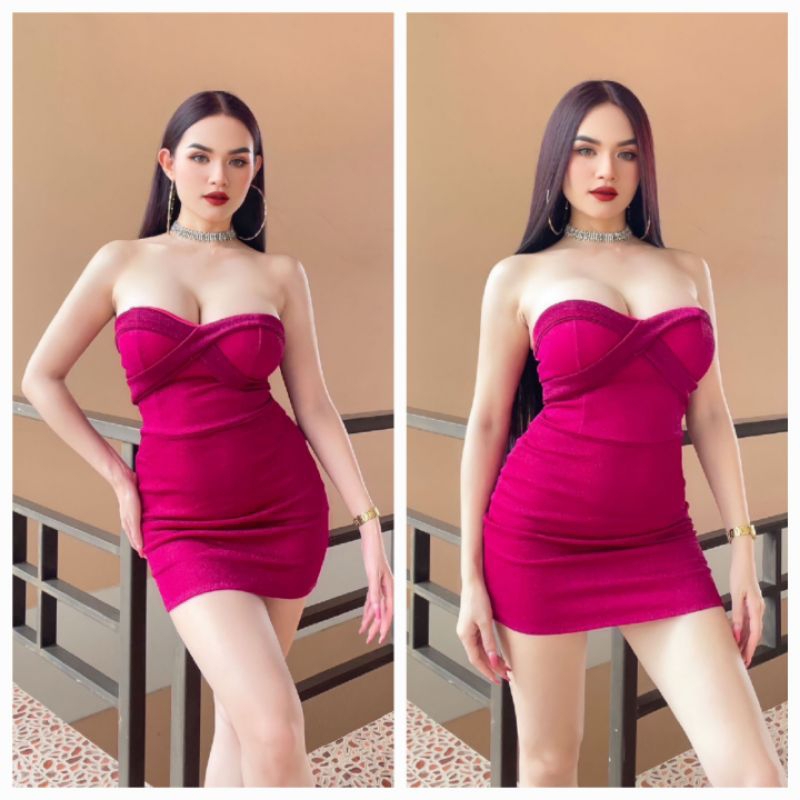 Gt16 ชุดเดรสสั้นรัดรูป ผ้าเลื่อมกลิตเตอร์ มีซับในทั้งตัว ทรงสวยเซ็กซี่ ใส่ไปปาร์ตี้ เที่ยวกลางคืน พร
