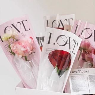 พร้อมส่ง กระดาษพลาสติกห่อดอกไม้ สำหรับ 1 ดอก 单指花束套