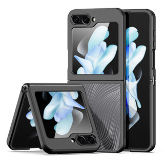 Flip5 Case Samsung Galaxy Z  Aimo TPU+PC เคส หลังใส ขอบดำ กันกระแทก กันรอยนิ้วมือ มีกระจก( THพร้อมส่ง ในไทย )