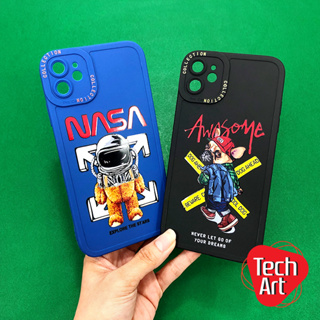 OppoA15/A17/A57(2022)/A78(5G)/Reno8T(5G)เคสมือถือนิ่ม TPU กันเลนส์กล้องนูนสีพื้นพิมพ์ลายการ์ตูนเท่