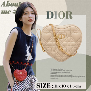 ⭐ดิออร์ Dior DIORAMOUR DIOR CARO Heart Chain Bag กระเป๋าใส่เหรียญสุภาพสตรี