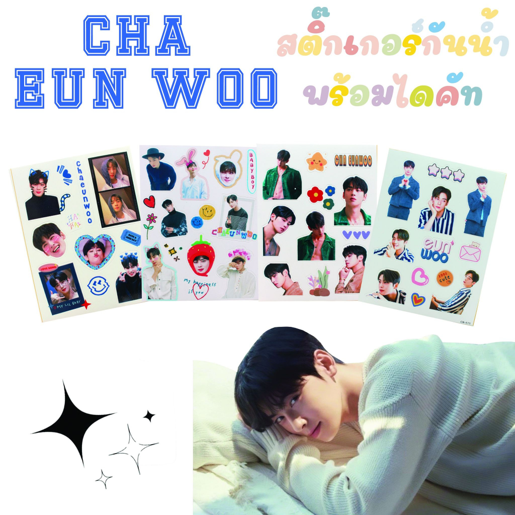 สติ๊กเกอร์ Cha Eun-Woo ชาอึนอู กันน้ำ ไดคัทพร้อมใช้งาน❤️❤️
