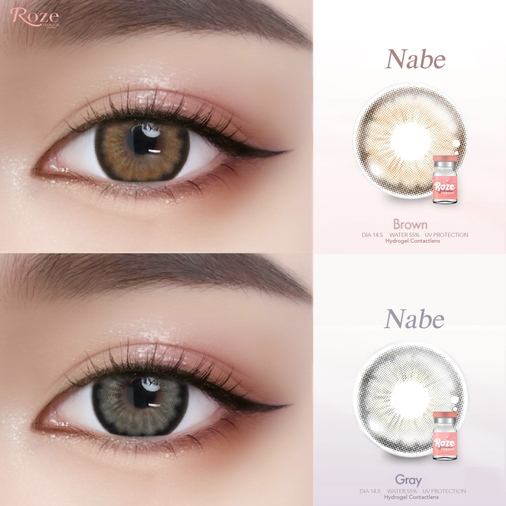 คอนแทคเลนส์ Hydrogel ลาย Nabe (Roze)