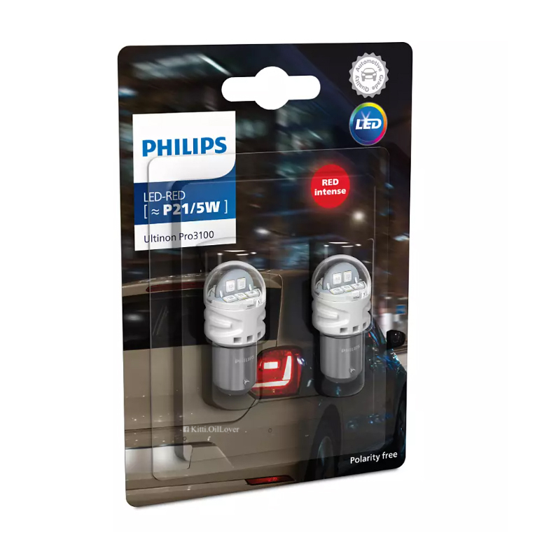 Philips Ultinon LED 11499 ULR 11499 U30R 11499 RU31 หลอดไฟจอดและไฟท้าย P21/5 Red (2 หลอด) Pro3000 Pro3100 3000 3100