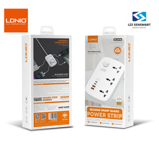 LDNIO SC3416 ปลั๊กพ่วง ปลั๊กไฟ 3Socketรองรับ65W PD3.0+60W QC3.0 Fast chargeชาร์จเร็ว กำลังไฟ 3250W-สายยาว 2เมตร SC3416