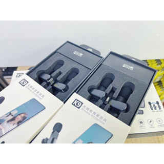 ไมค์โครโฟนไร้สาย Wireless Microphone รุ่น K9  ชาร์จไฟเข้ามือถือขณะใช้งานได้ ไมค์ไร้สาย หนีบปกเสื้อ ไมค์ไลฟ์สด แบบพกพา