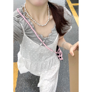 (พร้อมส่ง) Polka dot with grey top เซ็ตเดรสกับเสื้อยืด