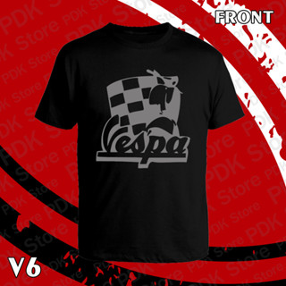 เสื้อยืด คอกลม แขนสั้น Vespa logo สกรีน Flex pu  ขอบสวย คมชัด ผ้า cotton 100%