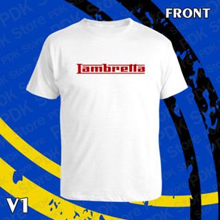 เสื้อยืด คอกลม แขนสั้น Lambretta สกรีน Flex pu  ขอบสวย คมชัด ผ้า cotton 100%