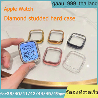 นาฬิกาเคสสำหรับ iWatch SE 8 7 6 5 4 3 2 1 Diamond แบบบูรณาการเมมเบรนฮาร์ดเคส 49mm 44mm 45mm 40mm 38mm 41mm 42mm