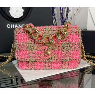 กระเป๋าสะพายพร้อมส่งNew#chanelSmallFlap bag Wool Tweed bagเทพ