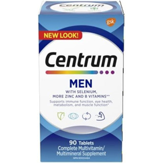 Centrum for Men 90 tablets เซ็นทรัม วิตามินรวม สำหรับผู้ชาย 90 เม็ด