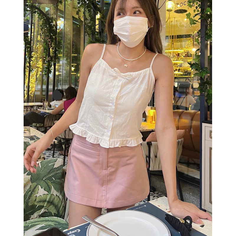 KINDARARE — Aimee cami top (สายเดี่ยว ผูกโบว์หน้า พร้อมส่ง)
