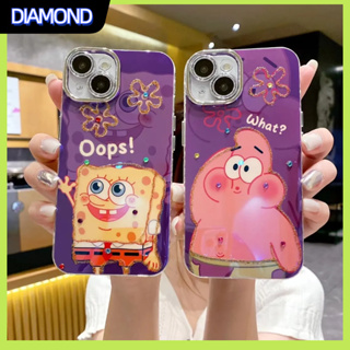 💲คูปองเคลม💲เคสไอโ case for iphone 11 12 Spongebob Squarepants เคส 14 13 12 11 pro max ซิลิโคนเหลวมีความทนทาน