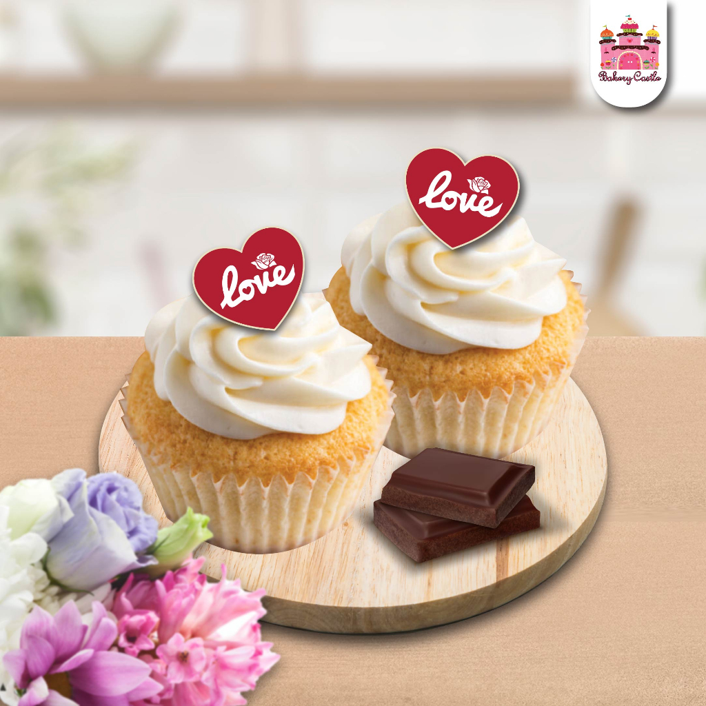 ป้ายช็อคโกแลต วาเลนไทน์ ตกแต่งเค้ก รูปหัวใจ Valentine's Day (สินค้าไม่รับประกันการละลาย)