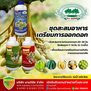 ชุดสะสมอาหาร เตรียมการออกดอก (แคลดินี่+โทดินี่+ปุ๋ยน้ำ 4-24-24) ขนาด 1 ลิตร ดอกดก ดอกใหญ่ ดอกออกสม่ำเสมอ ดอกสมบูรณ์