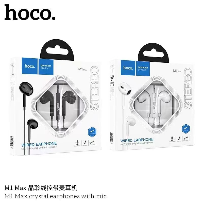 แท้100% ส่งไว รับประกัน1ปีเต็ม! Hoco M1 Max อัพเกรดเสียงดี 32 โอมห์ มีไมค์สมอลทอร์ค หังฟังไอโฟน / หูฟังType C / 3.5 มม.