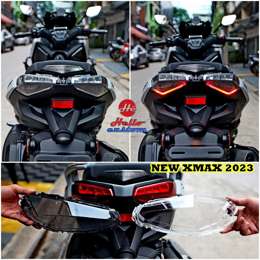 ครอบไฟท้าย สีใส สีสโมค สำหรับ Yamaha Xmax 300 2023-2025 --- กรอบไฟท้าย New Xmax300