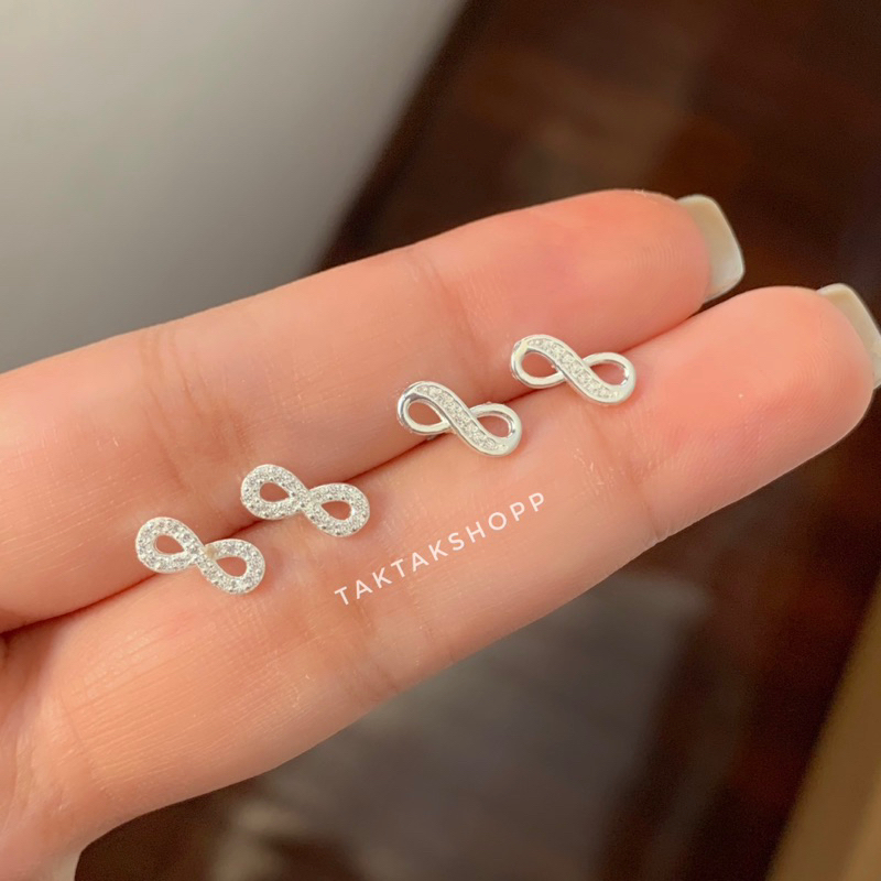 ต่างหูอินฟินิตี้ Cz เงินแท้92.5% | Infinity CZ Studs Earring Silver925