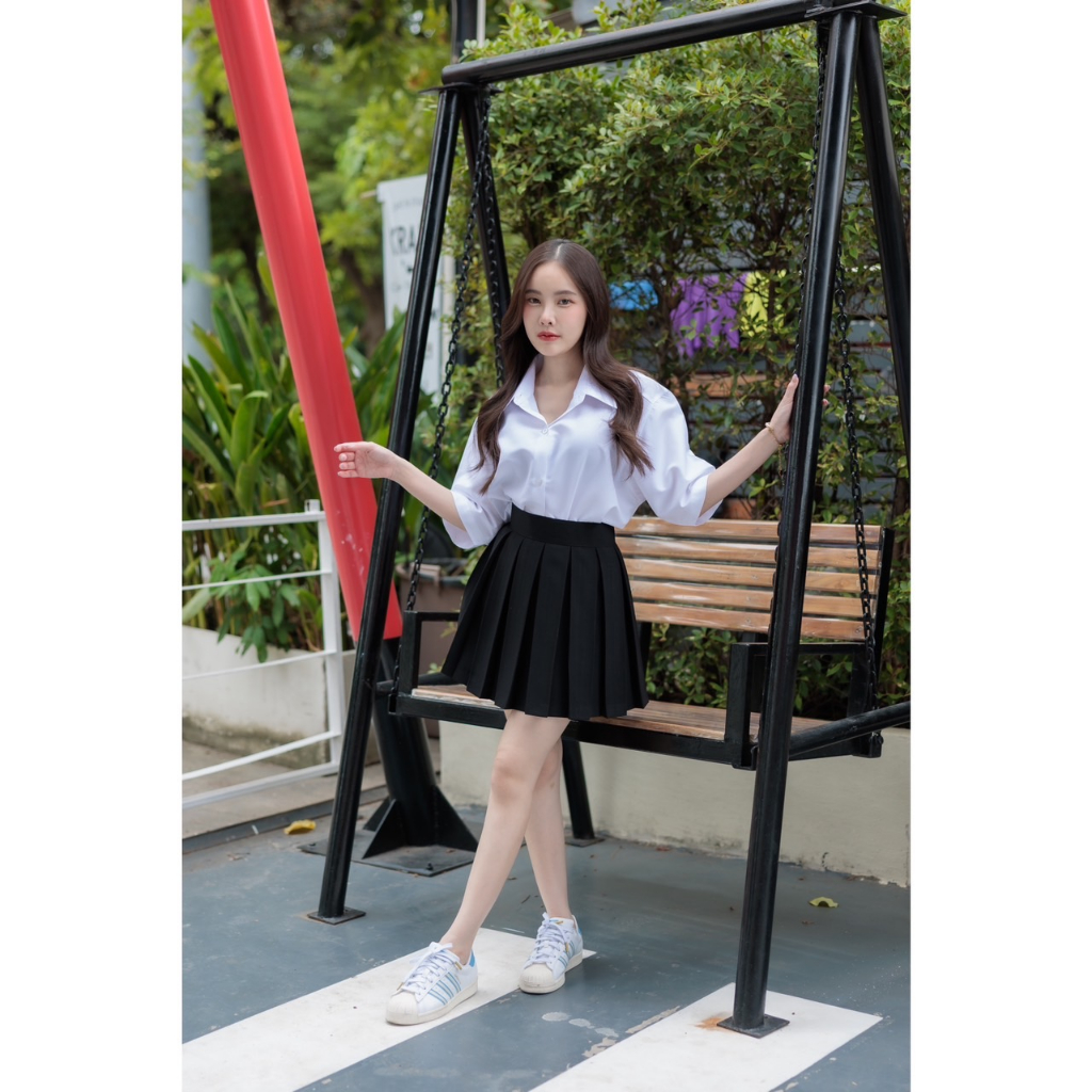 กระโปรง พลีท จีบทวิส เอวขอบ กระโปรงพลีท เอวขอบจีบทวิส ผ้านาโน เนื้อผ้าหนา ผ้าทิ้งตัวมีน้ำหนัก ความยาว 16,18 เอว 23-30 “ - รูปที่ 2