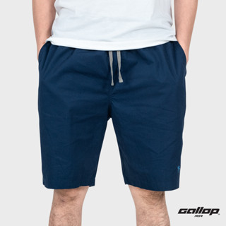 GALLOP : Mens Wear Twill SHORTS กางเกงขาสั้นเอวยางยืด รุ่น GS9027 โทนสี Classic มี 3 สี ครีม,กรม,เทา