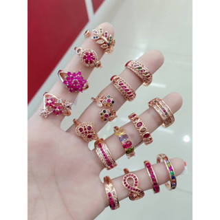 #แหวนเศษนาคแท้หัวพลอยคละแบบ