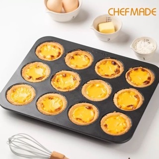 CHEFMADE ถาดอบหลุม  12 ช่อง ถาดอบมัฟฟิน ไม่ติด พิมพ์มัฟฟิน WK9298