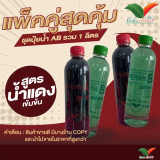 ปุ๋ย AB ชนิดน้ำ 1 ลิตร  ศูตรน้ำแดงเข้มข้น By Hydroponicgroup