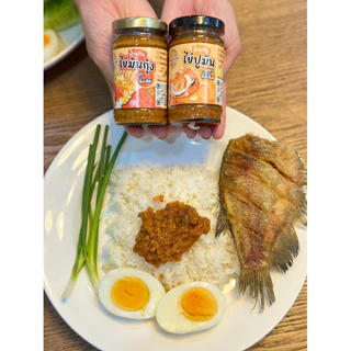 คุ้ม‼️[จัดให้ 2 กระปุก]🍤น้ำพริกไข่มันกุ้ง +🦀 น้ำพริกไข่ปูมัน ทานคู่กับอะไรก็อร่อย สูตรเด็ดจันทบุรี
