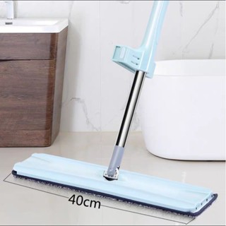 ไม้ถูพื้น Lazy Mop แบบรีดน้ำและฝุ่นละอองในตัวพร้อมผ้าสองผืน