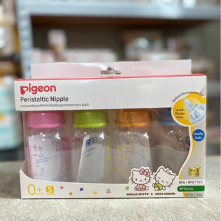 พีเจ้น ขวดนม 4oz แพ็ค4 ลายคิตตี้ Pigeon Peristaltic Nipple, Hello Kitty