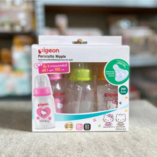 พีเจ้น ขวดนม 4oz แพ็ค3 ลายคิตตี้ Pigeon Peristaltic Nipple Hello kitty