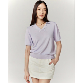 Aliotte - Daryl Top เสื้อโปโลปกขยัก เอวมีขอบจี๊ม