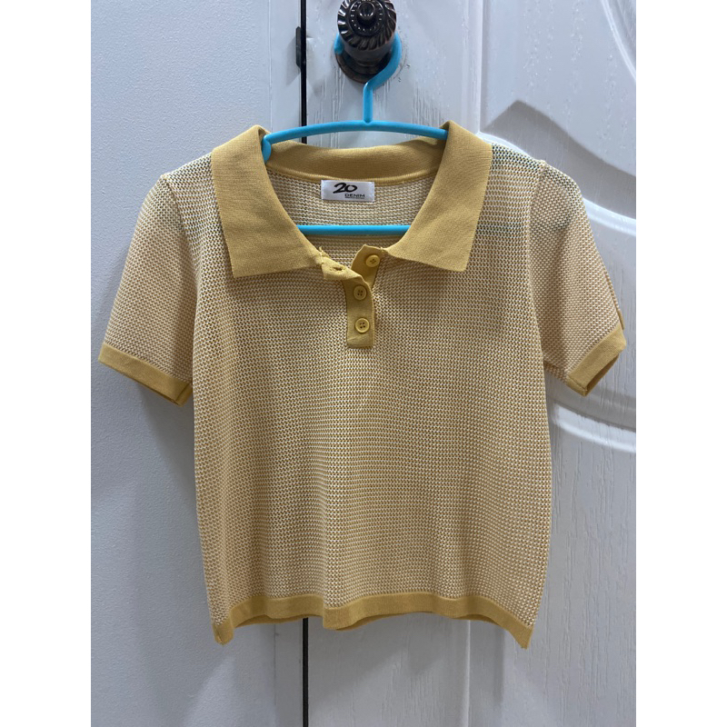 เสื้อตารางสีเหลืองแบรนด์ 20denim