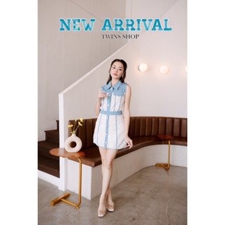 Set2ชิ้นเสื้อยีนส์คอปก+กระโปรง