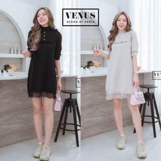 🌈🌿🌼🌺🌸🤎🧡🇰🇷 Knit Long Sleeve Lace Dress