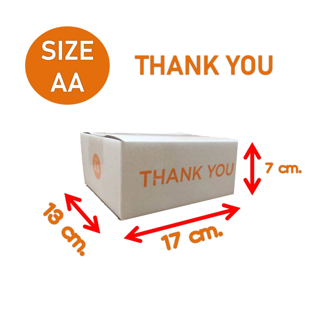 กล่องพัสดุ กล่องไปรษณีย์ AA กล่องThank you และลายแดง