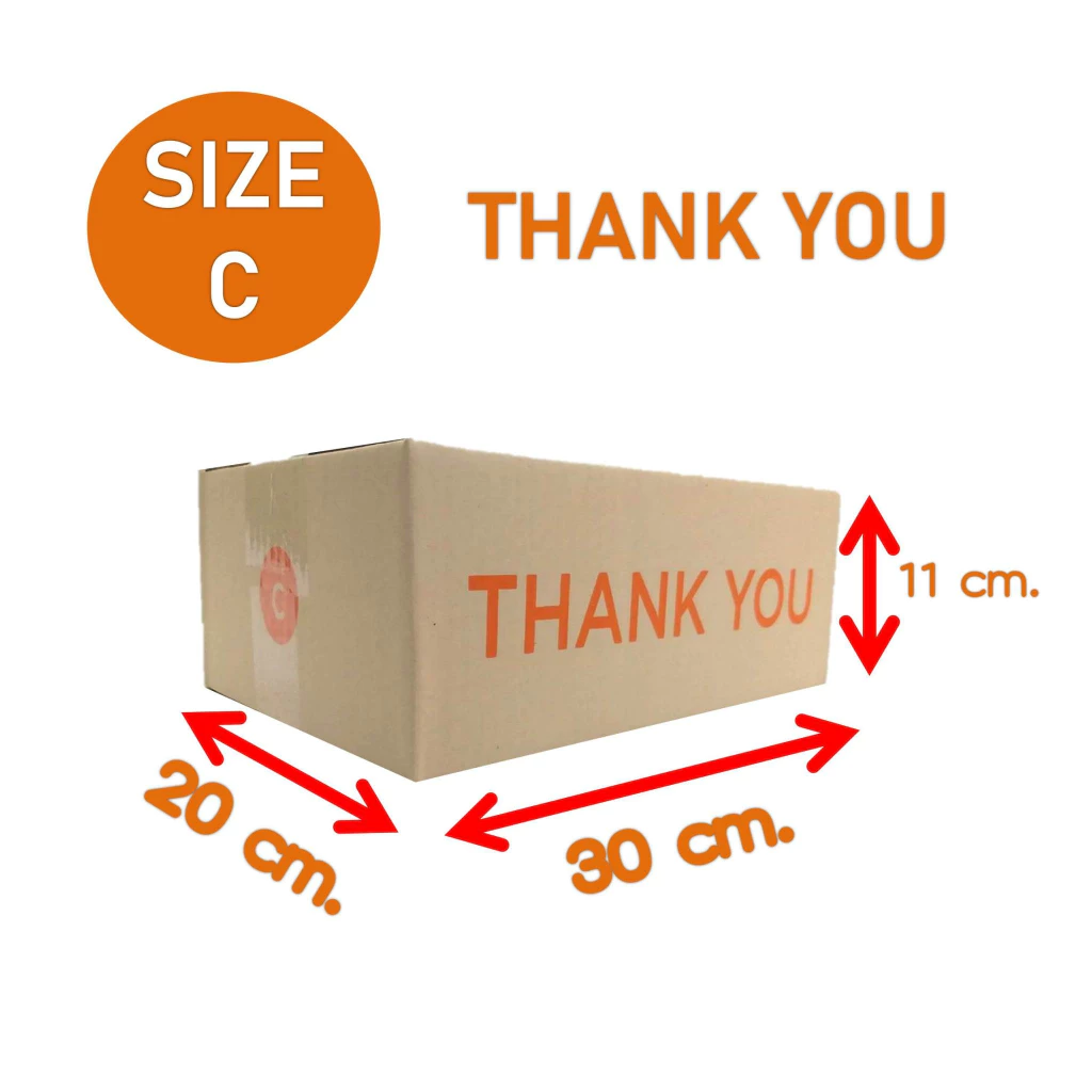 #กล่องพัสดุthankyou #กล่องthankyou กล่องไปรษณีย์ เบอร์ C(ค) 10 ใบ (20x30x11 cm.) THANK YOU