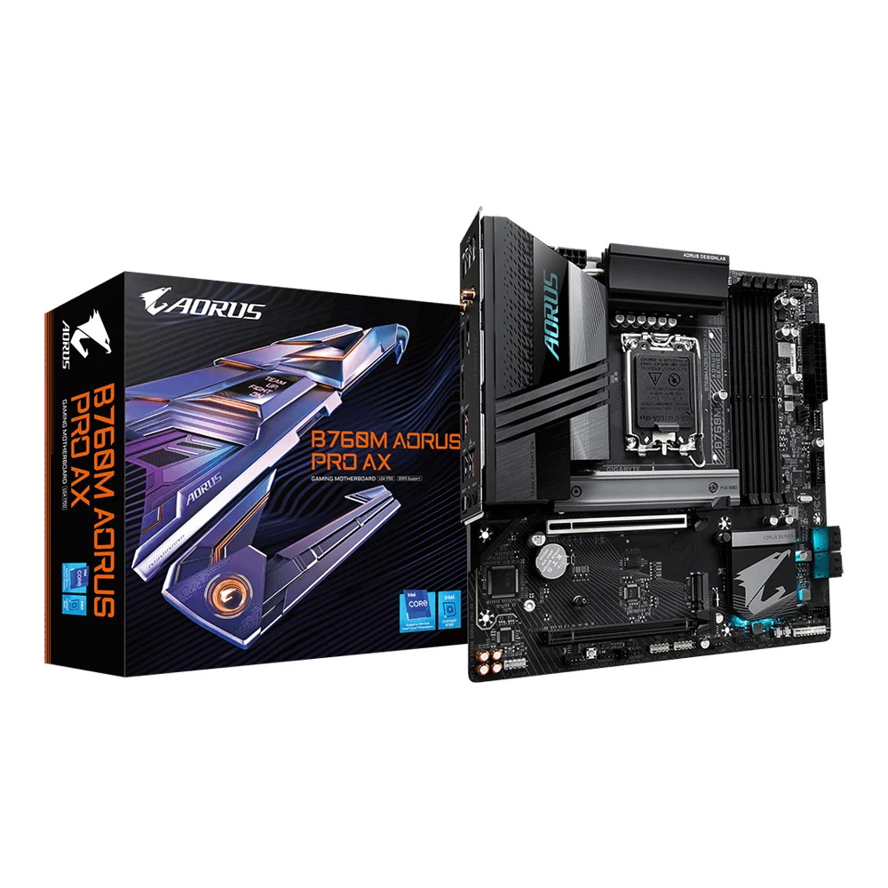 MAINBOARD  GIGABYTE B760M AORUS PRO AX (REV. 1.0) (DDR5) (SOCKET LGA 1700) (MICRO-ATX)