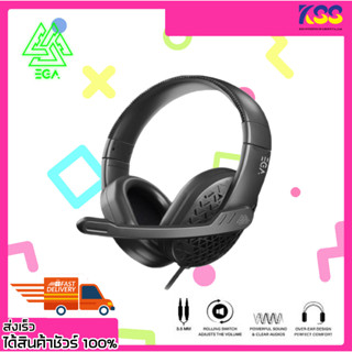 หูฟังเกมมิ่งดีไซน์สวย กระชับใบหู EGA รุ่น H107 LITE Gaming Headset Jack 3.5mm*2 Black เปิดบิล Vat ได้ พร้อมส่ง