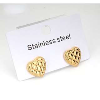 lovely earrings stainless steel |ส่งจากไทย🚩ต่างหูหัวใจงานสแตนเลส ไม่ลอกไม่ดำ โดนน้ำโดนเหงื่อได้