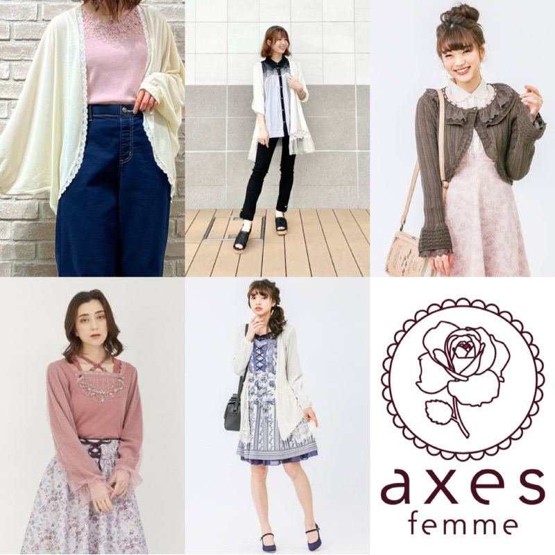 update 04 July 2025 เสื้อน่ารักๆ เสื้อคลุมแบรนด์  a x e s   f e m m e  มือสอง ไม่มีตำหนิ