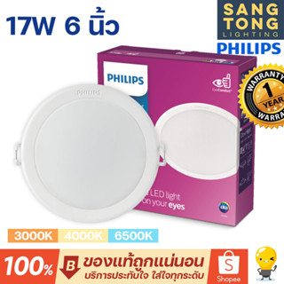 โคมไฟดาวน์ไลท์ Philips Panel LED 17W รุ่น MESON 150 59466 6 นิ้ว