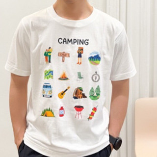 เสื้อยืดสกรีนลาย camping ⛺️ พร้อมส่ง✨