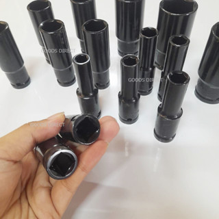 (4หุน) สีดำ  ลูกบล็อกยาว ลูกบล็อก 6 เหลี่ยมยาว 1/2" สินค้าพร้อมส่งในไทย