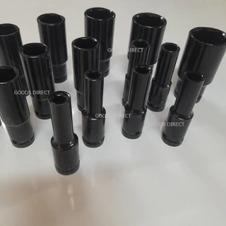 ลูกบ็อกยาว ลูกบล็อก6เหลี่ยม บ็อกถอดล้อ 1/2" (4หุน) สีดำ ขนาด8-32มม.