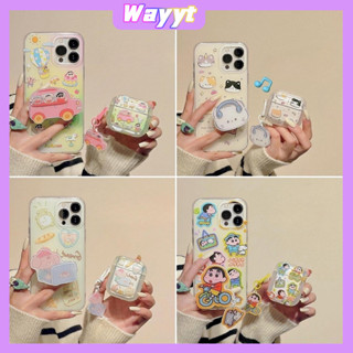 💖จัดส่ง24ชม TH💖iPhone 14 13 12 11 Pro Max เคส for เคสไอโฟน11 น่ารัก บางเบาพกพาง่าย การ์ตูน เครยอนชินจัง พร้อมขาตั้ง Case